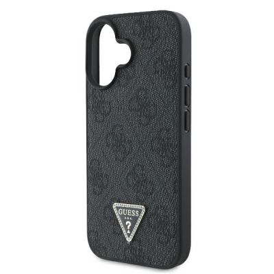 6. Etui Guess Leather Metal Logo Strass Crossbody na iPhone 16 - czarne