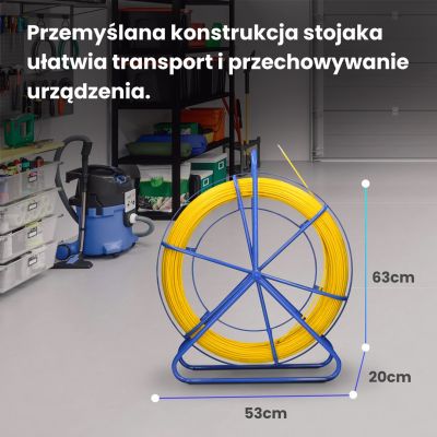 9. Extralink Pilot do przeciągania kabli Pilot 4.5mm 50m włókno szklane FRP, śr. 4,5mm, dł. 50m, żółty