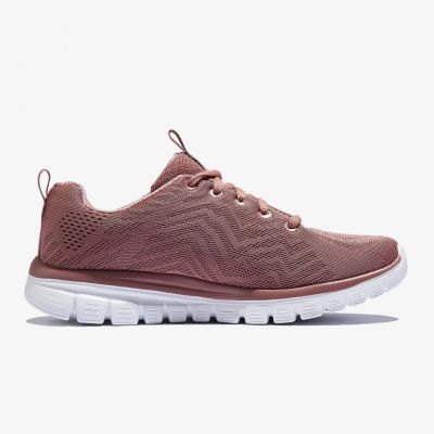 3. Buty sportowe damskie różowe Skechers Graceful Get Connected (12615-MVE)
