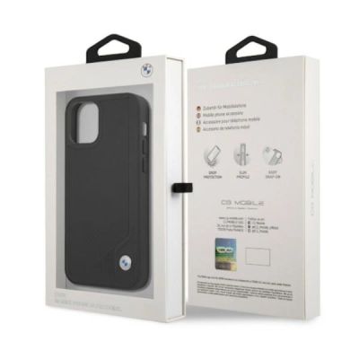 8. Etui BMW Leather Deboss na iPhone 12 Pro Max - czarne