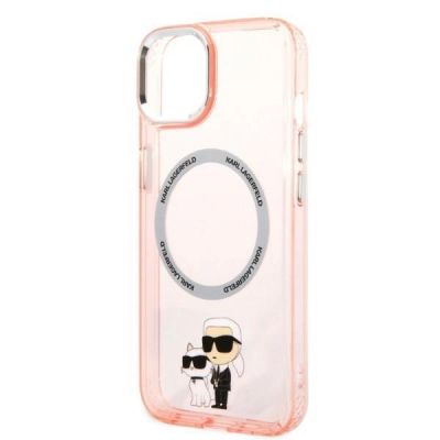 6. Etui Karl Lagerfeld Iconic Karl&Choupette MagSafe na iPhone 14 Plus - różowe