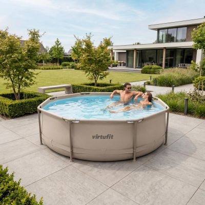 4. VIRTUFIT OKRĄGŁY BASEN 305 CM Z POMPĄ FILTRUJĄCĄ BEŻOWY