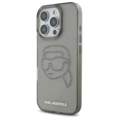 2. Etui Karl Lagerfeld IML Rhinestones Karl Head na iPhone 16 Pro Max 6.9" - czarne