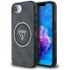 Etui Guess IML Metal Glitter 4G Circle Triangle MagSafe na iPhone 16e - czarne