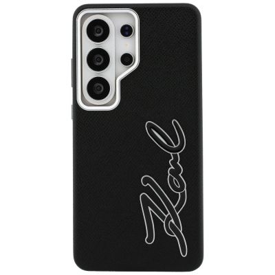 3. Etui Karl Lagerfeld Grained Signature Metal Resin Logo na Samsung Galaxy S26 Ultra - czarne