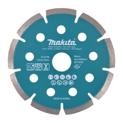 MAKITA TARCZA DIAMENTOWA 125x22,23mm SEGMENT (NA SUCHO) BETON, GRANIT, MARMUR