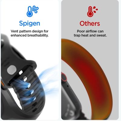 9. Pasek z obudową Spigen Liquid Air Pro + Szkło hartowane 9H na Apple Watch Ultra 49 mm - czarny