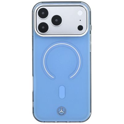 3. Etui Mercedes Double Layer Iconic Logo MagSafe na iPhone 18 Pro Max / 17 Pro Max - niebieskie