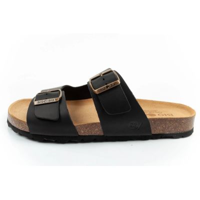 2. Bio Bio buty laczki męskie klapki profilowane skóra naturalna czarne