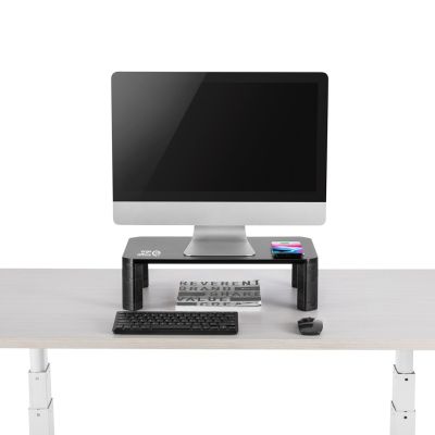 6. ERGOOFFICE PODSTAWKA STOLIK POD MONITOR Z ŁADOWARKĄ QI ER-415