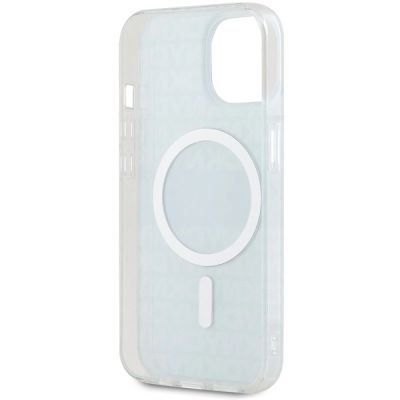 7. Etui DKNY IML Mono & Stripe MagSafe na iPhone 15 / 14 / 13 - niebieskie