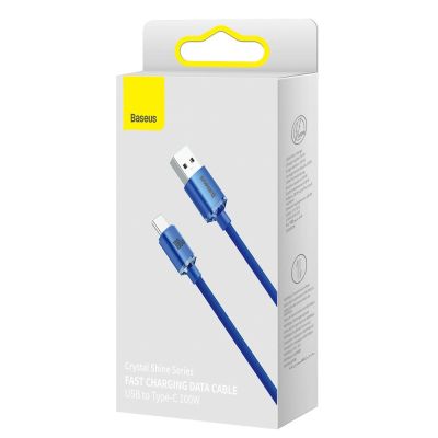 5. Baseus Crystal Shine Series kabel przewód USB do szybkiego ładowania i transferu danych USB Typ A - USB Typ C 100W 1,2m niebieski (CAJY000403)