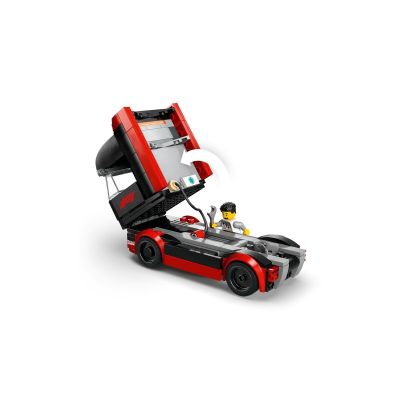 6. LEGO CITY 60445 F1 Ciężarówka z bolidami RB20 i AMR24 F1