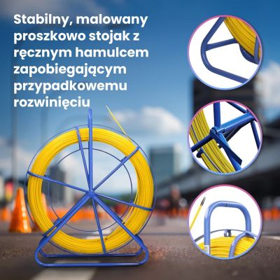 15. Extralink Pilot do przeciągania kabli Pilot 3.8mm 15m włókno szklane FRP, śr. 3,8mm, dł. 15m, żółty