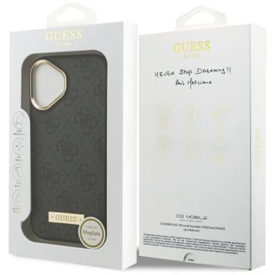 8. Etui Guess 4G Logo Plate MagSafe na iPhone 17 - czarne
