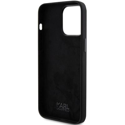 7. Etui Karl Lagerfeld Silicone Choupette Metal Pin na iPhone 15 Pro Max - czarne