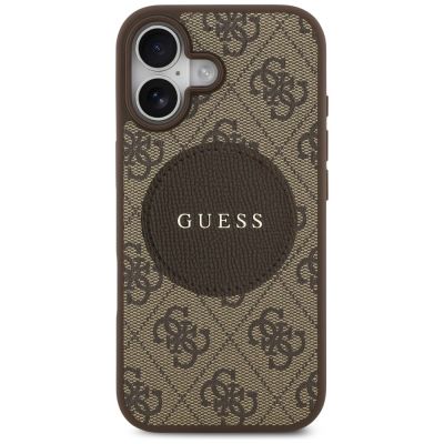 3. Etui Guess 4G Circle Classic Logo MagSafe na iPhone 17 - brązowe