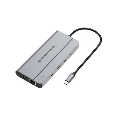 3. Conceptronic DONN34G stacja dokująca Przewodowa USB 3.2 Gen 2 (3.1 Gen 2) Type-C Szary