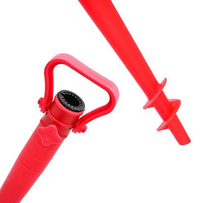 3. BAZA MOCOWANIE DO PARASOLA PLASTIKOWA WKRĘCANA 39CM CZERWONA