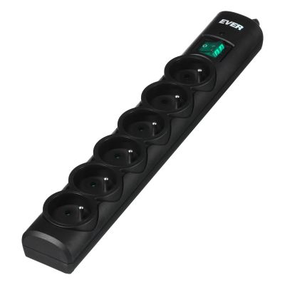 Listwa przeciwprzepięciowa Ever OPTIMA 5,0m (6 x UTE; 10 A; kolor czarny) (T/LZ08-OPT050/0000)