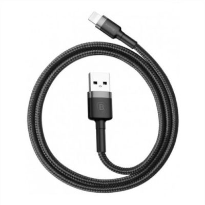 2. BASEUS KABEL LIGHTNING USB 2,4A 1M SZARO-CZARNY