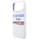 6. Etui BMW M Silicon Horizontal Line MagSafe na iPhone 17 Pro Max- białe