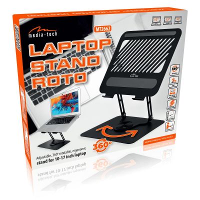 12. MEDIA-TECH REGULOWANA, OBRACANA, ERGONOMICZNA PODSTAWKA POD LAPTOPA LAPTOP STAND ROTO MT2662