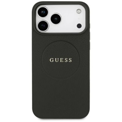 3. Etui Guess Grained Gold Ring MagSafe na iPhone 18 Pro Max / 17 Pro Max - czarne