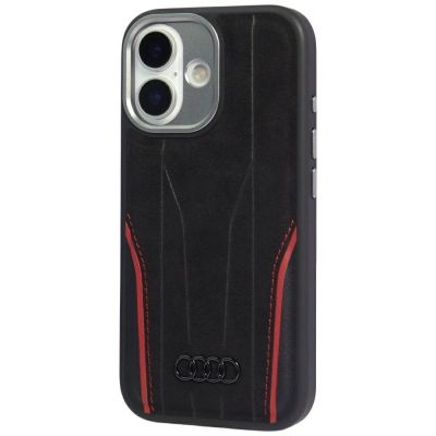 3. Etui Audi R8 Genuine Leather MagSafe do iPhone 17 - czarno-czerwony