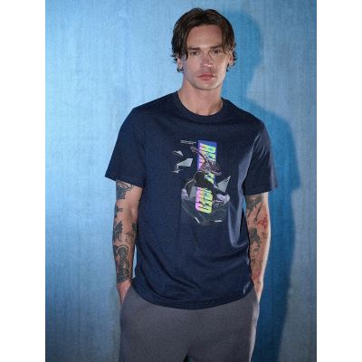 6. T-shirt regular z nadrukiem męski 4F 4FRSS26TTSHM3659-31S