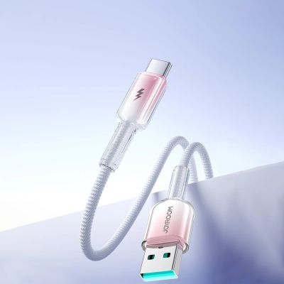 10. Kabel Joyroom S-A42 Crystal-Clear Series 3A USB-A - USB-C 1,2m - biały