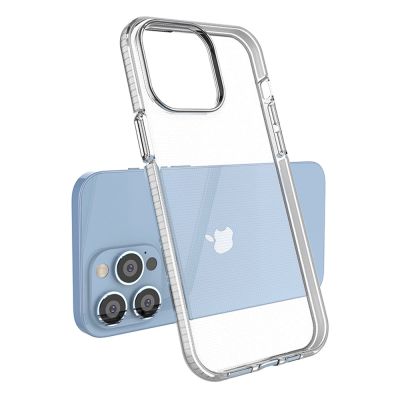 3. Spring Case etui iPhone 14 Pro Max silikonowy pokrowiec z ramką jasnoniebieskie