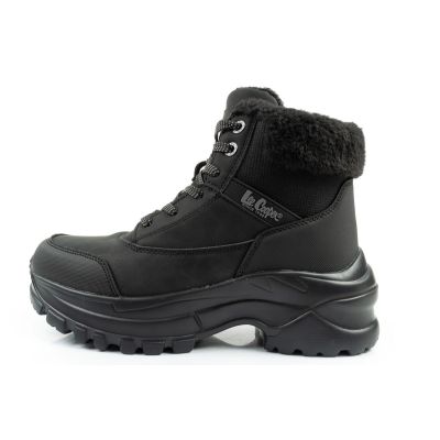 2. Lee Cooper buty sportowe damskie zimowe trekkingowe ocieplane czarne sznurowane