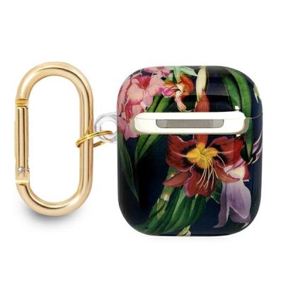 2. Etui Guess Flower Strap Collection na AirPods 1/2 - niebieskie