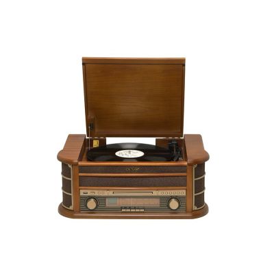 8. Gramofon Denver MCR-50MK3 Retro - drewno Wood Dark (FM, CD, USB)