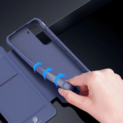 10. DUX DUCIS Skin X kabura etui pokrowiec z klapką Samsung Galaxy S22+ (S22 Plus) niebieski