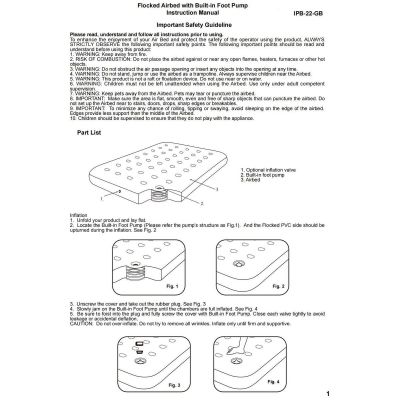 18. MATERAC FLOKOWANY 1-OSOBOWY Z WBUDOWANĄ POMPKĄ NOŻNĄ 191x73x22CM 24130