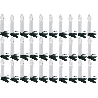 10. LAMPKI CHOINKOWE ŁAŃCUCH ŚWIETLNY ŚWIECZKI 30 LED CIEPŁY BIAŁY