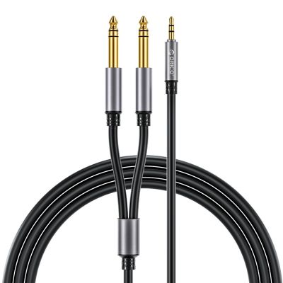 Kabel audio Orico AX2N mini jack 3.5 mm do 2 x jack 6.5 mm 1 m - czarny