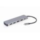3. GEMBIRD MULTI ADAPTER USB TYP-C 3W1 SREBRNY HUB USB, HDMI, PD (100W)