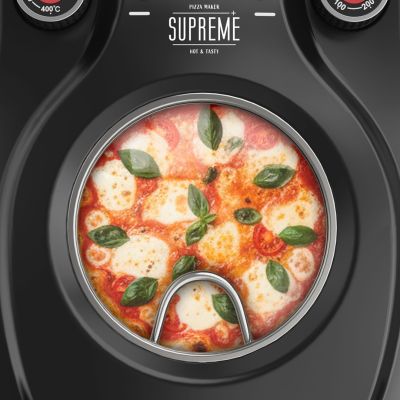 7. Piec do pizzy TEESA SUPREME, 1200W, 32cm, okienko, wyjmowany kamień
