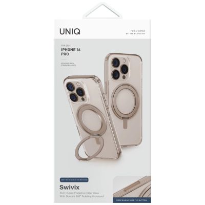 4. Etui UNIQ Swivix 360 Rotating Kickstand na iPhone 16 - złote