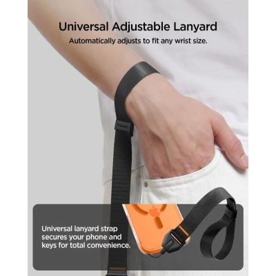 7. Smycz Spigen Universal Adjustable Lanyard Strap Wrist do telefonu - czarne