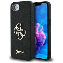Etui Guess Fixed Glitter Big 4G na iPhone 16e - czarne