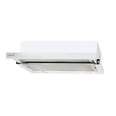 Okap CATA TF 2003 600 GWH Telescopic, klasa C, szer. 60 cm, 390 m3/h, sterowanie mechaniczne, LED, biały szkło