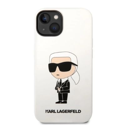 3. Etui Karl Lagerfeld Silicone Ikonik na iPhone 14 Plus - białe