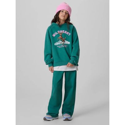5. Bluza dresowa loose z kapturem dziewczęca 4F 4FJKAW26TSWSF3136-46S