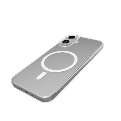 8. Etui Puro Lite Mag TPU+PC kompatybilne z MagSafe na iPhone 17 - przezroczyste z białym pierścieniem