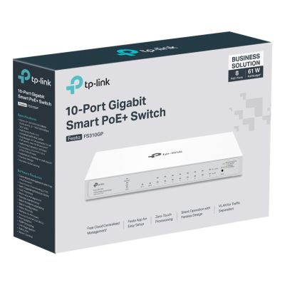 6. TP-Link FESTA FS310GP łącza sieciowe Zarządzany L2/L2+ Gigabit Ethernet (10/100/1000) Obsługa PoE 1U Biały