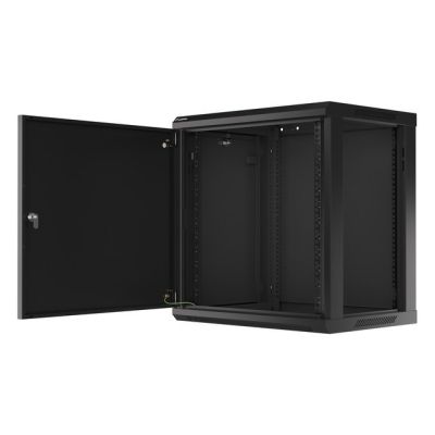 8. Lanberg WF01-6412-00B Szafa wisząca RACK 19" 12U 600X450 CZARNA DRZWI METALOWE (FLAT PACK)